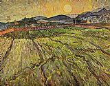 Vincent Van Gogh Famous Paintings - Enclosed Field with Rising Sun